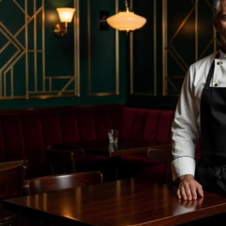 Elegancki portret Szefa Kuchni w restauracji o klimacie Art Deco